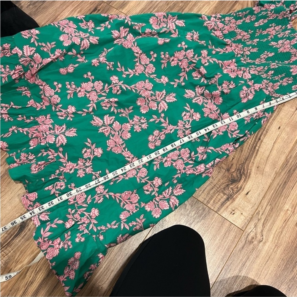J. Crew Floral Smocked Puff Sleeve Midi Dress - Picture 5 of 8
